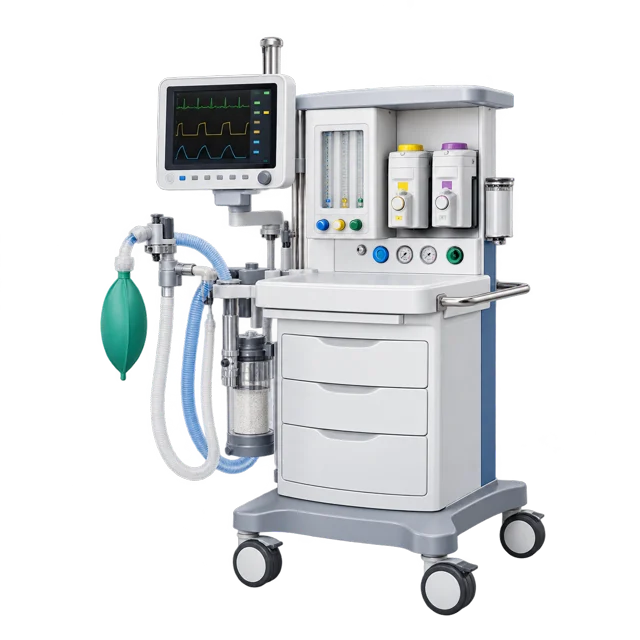 Anesthesia workstation with integrated ventilator