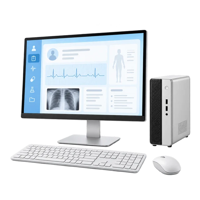 Desktop computers and medical charting terminals